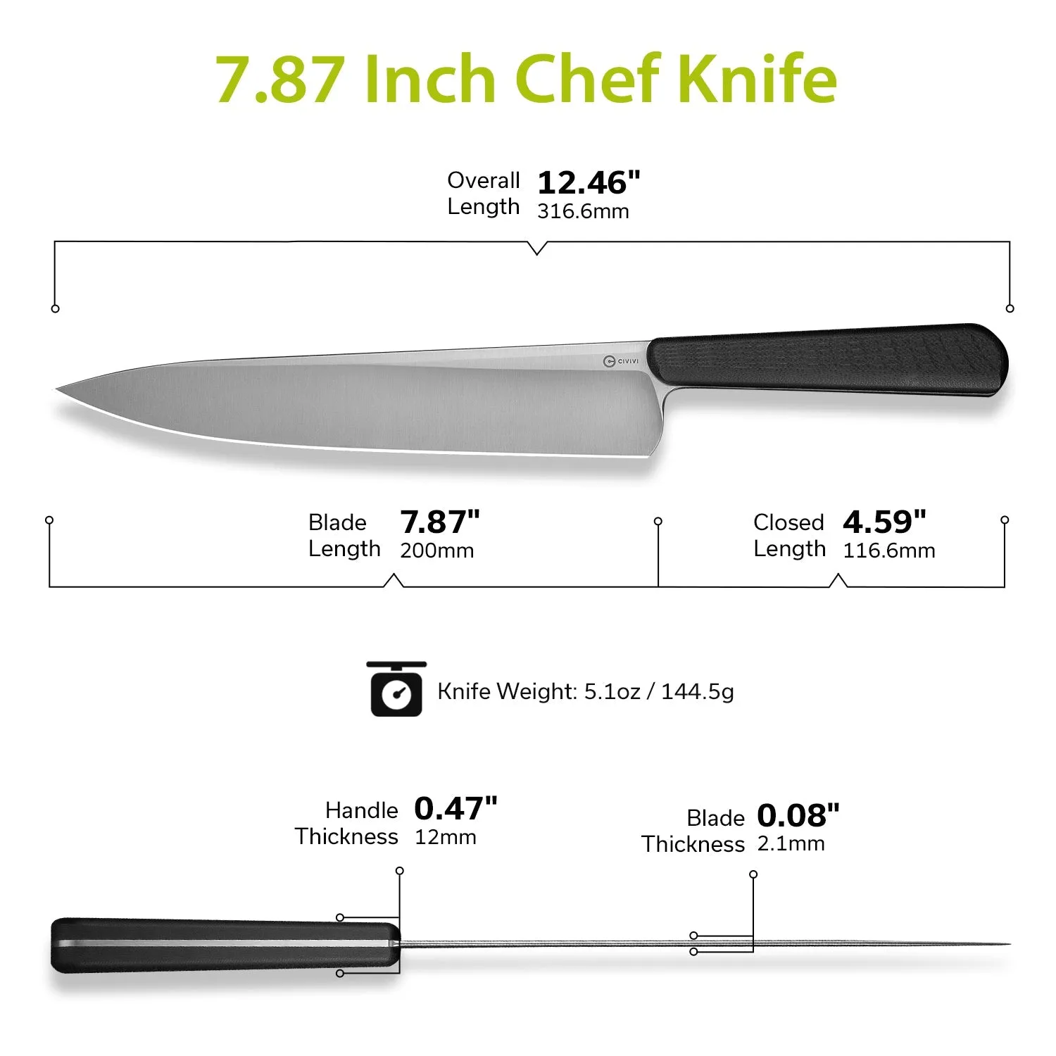 Civivi Cibus C23048-1 Kochmesser G10 20 cm