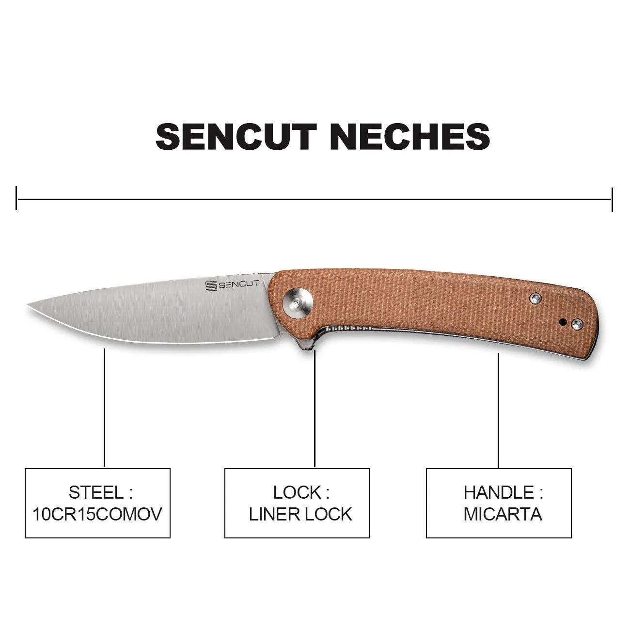 SENCUT Neches SA09D Taschenmesser Brown Micarta