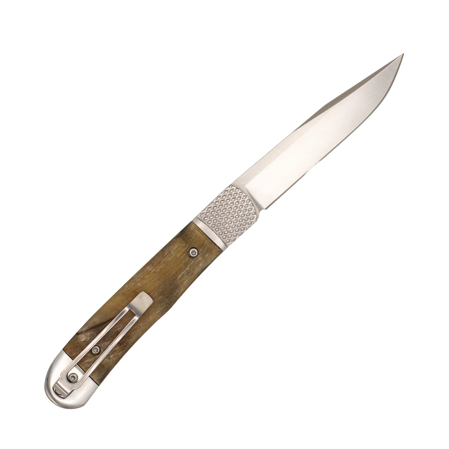 CobraTec Trapper Hidden Release Taschenmesser Ram Horn D2