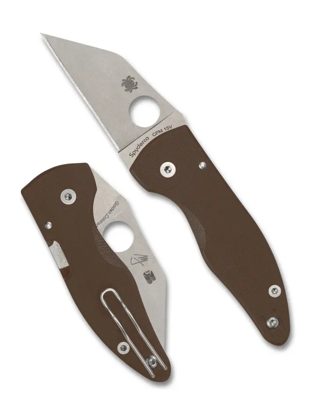 Spyderco MicroJimbo Sprint Run Taschenmesser 15V Braun