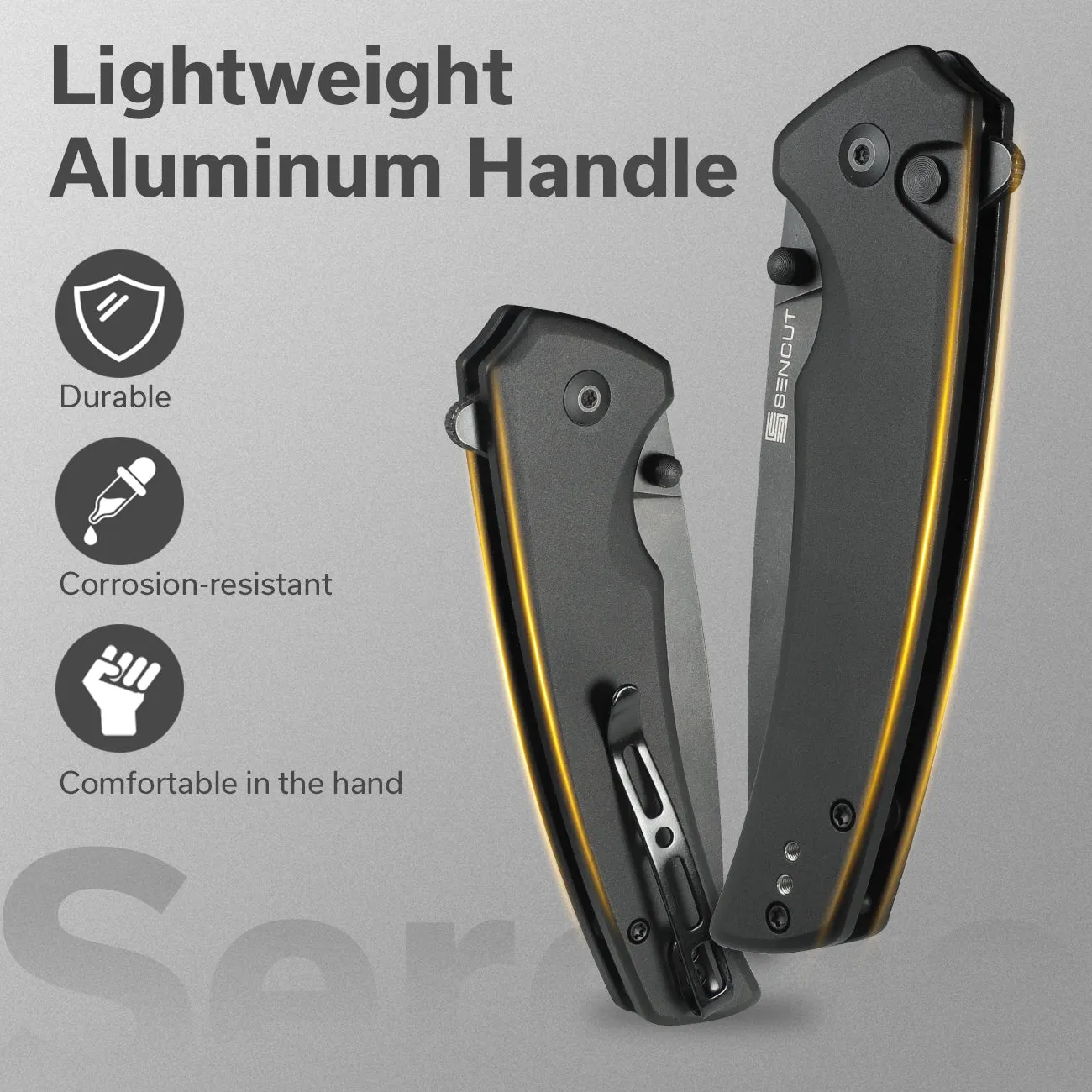 SENCUT Serene S21022B-1 Klappmesser Schwarz Alu D2