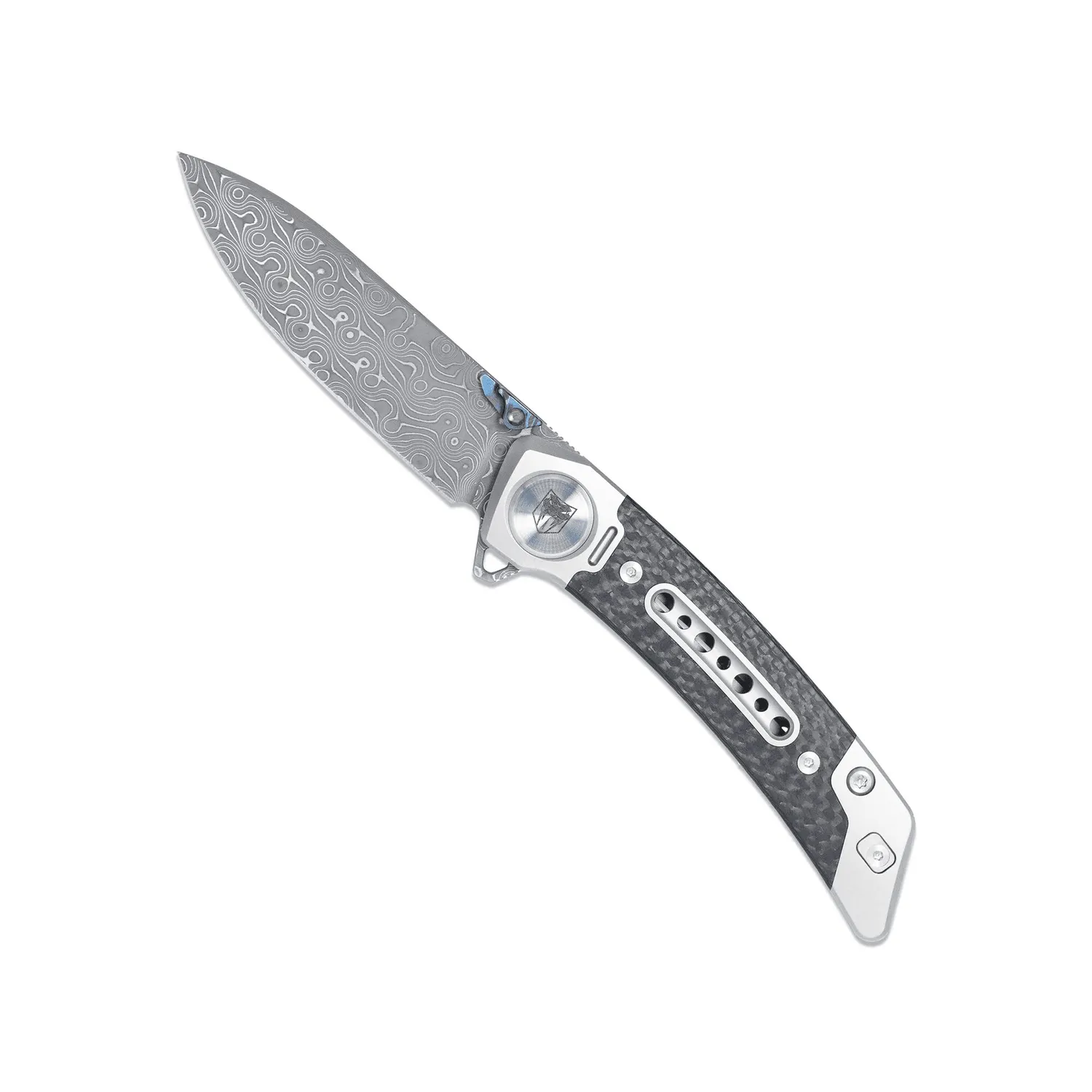CobraTec Emperor Klappmesser Damast Titan Carbon