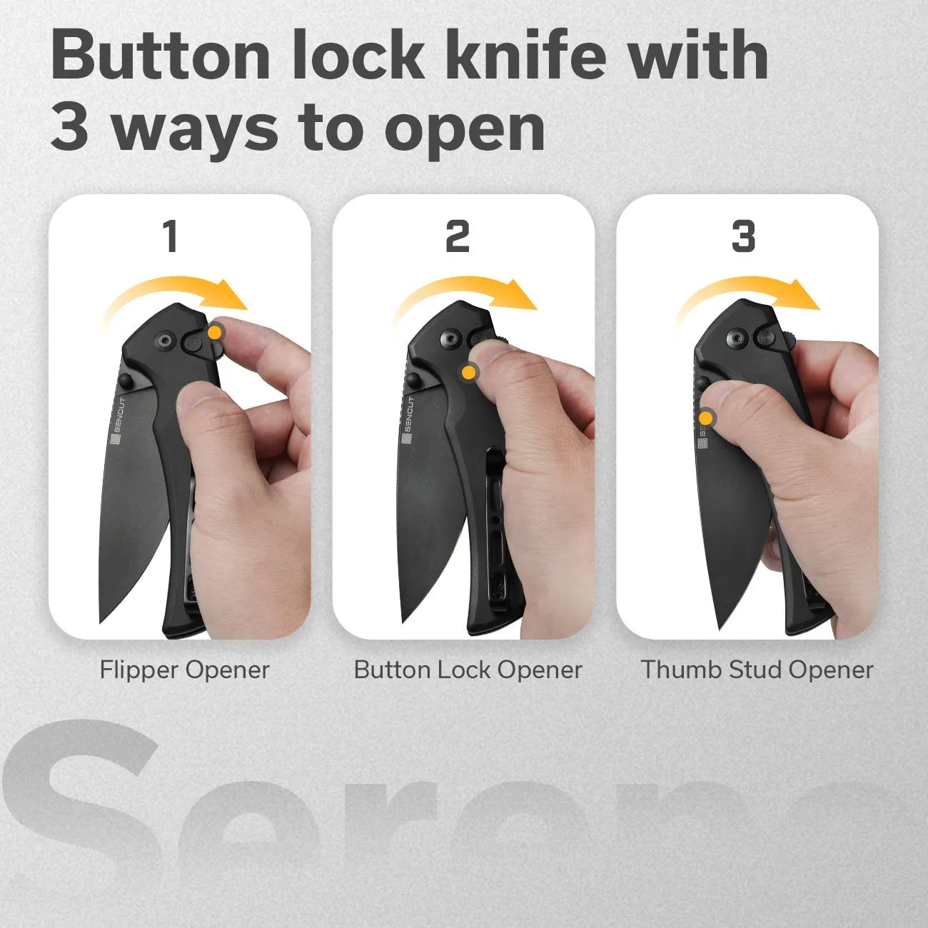 SENCUT Serene S21022B-1 Klappmesser Schwarz Alu D2