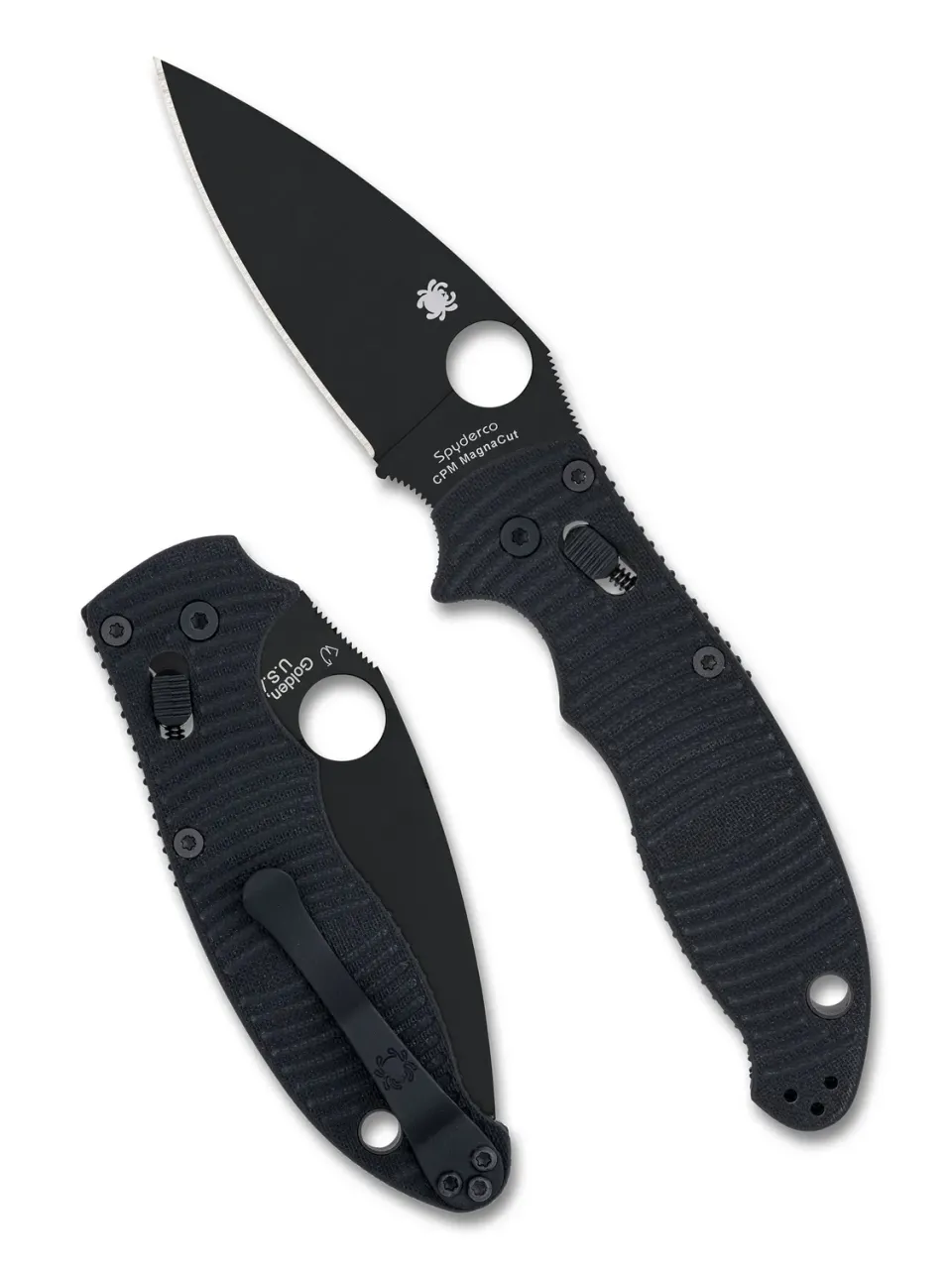 Spyderco Manix 2 Salt Taschenmesser Schwarz DLC Magnacut