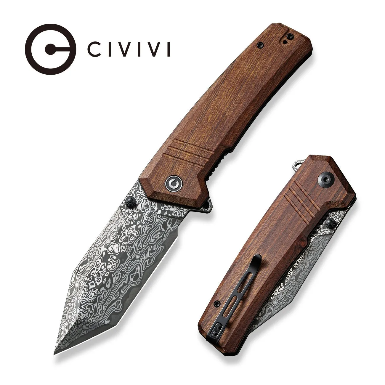 Civivi Bhaltair C23024-DS1 Klappmesser Holz Damast Tanto