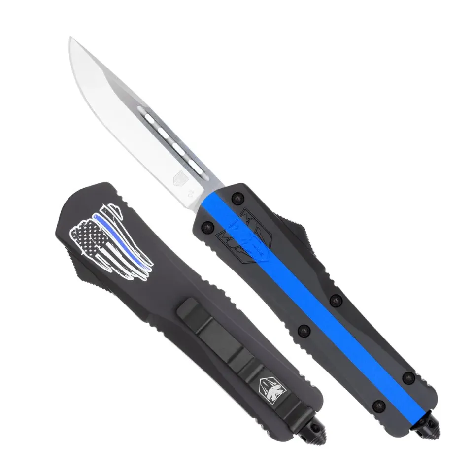 CobraTec Medium FS-3 OTF Messer D2 Thin Blue Line