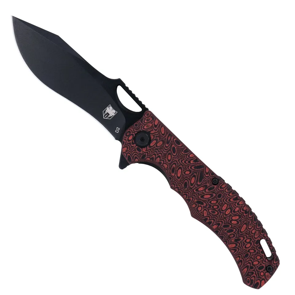 CobraTec Nighthawk Klappmesser Schwarz-Rot D2