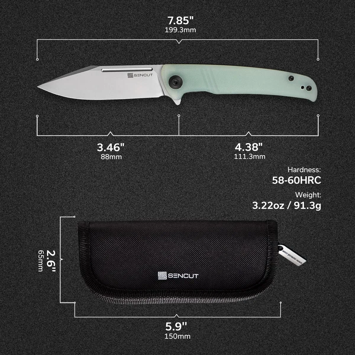 SENCUT Brazoria SA12B Klappmesser G10 Natur D2