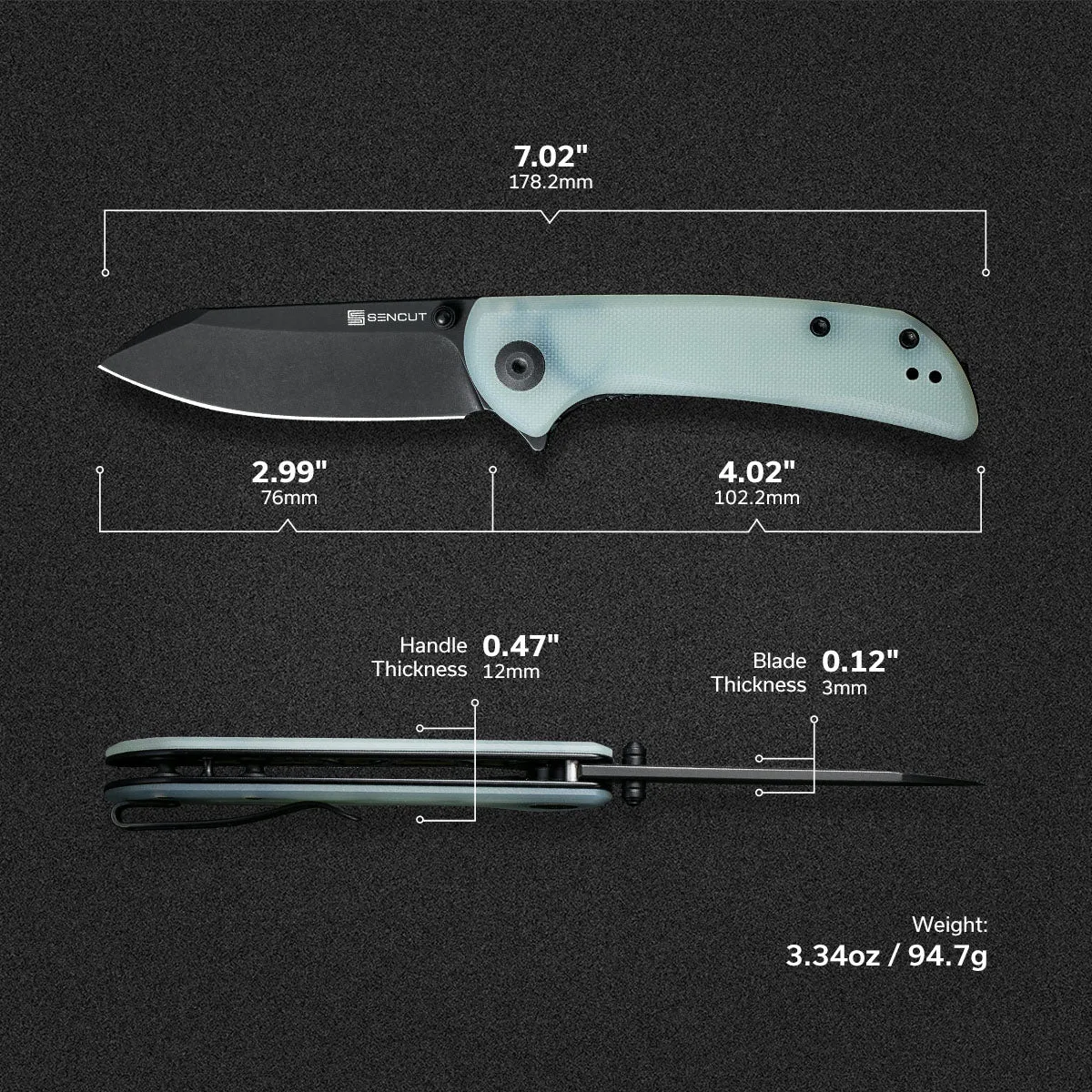 SENCUT Fritch S22014-2 Taschenmesser Natural 9Cr18MoV