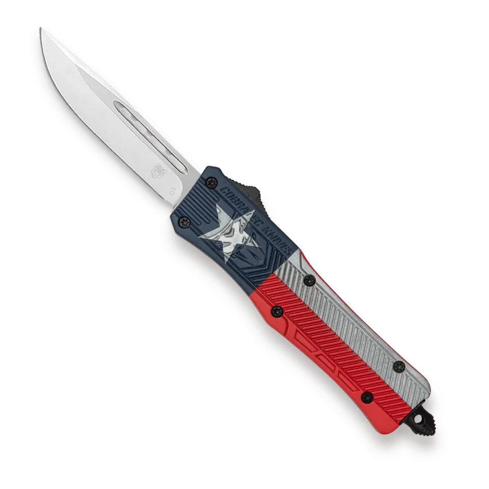 CobraTec Medium CTK-1 OTF-Messer Texas Flag D2