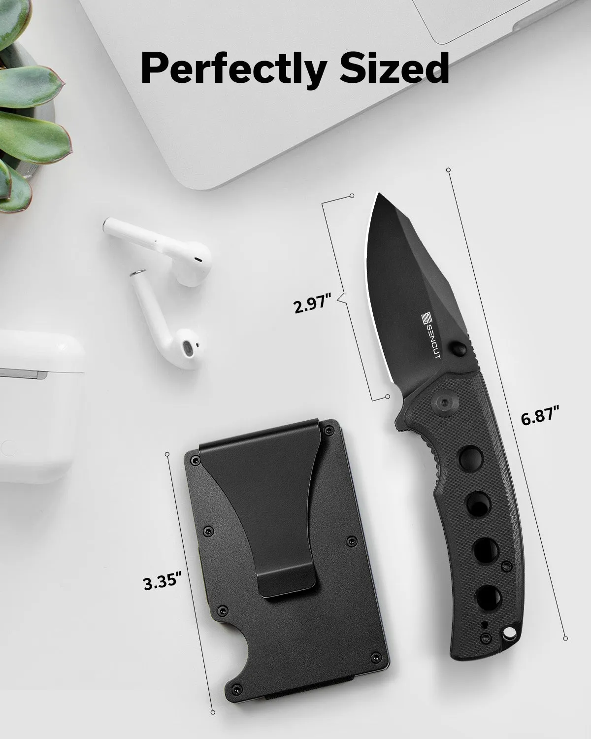 SENCUT Excalis S23068-1 Taschenmesser G10 Schwarz Reverse Tanto
