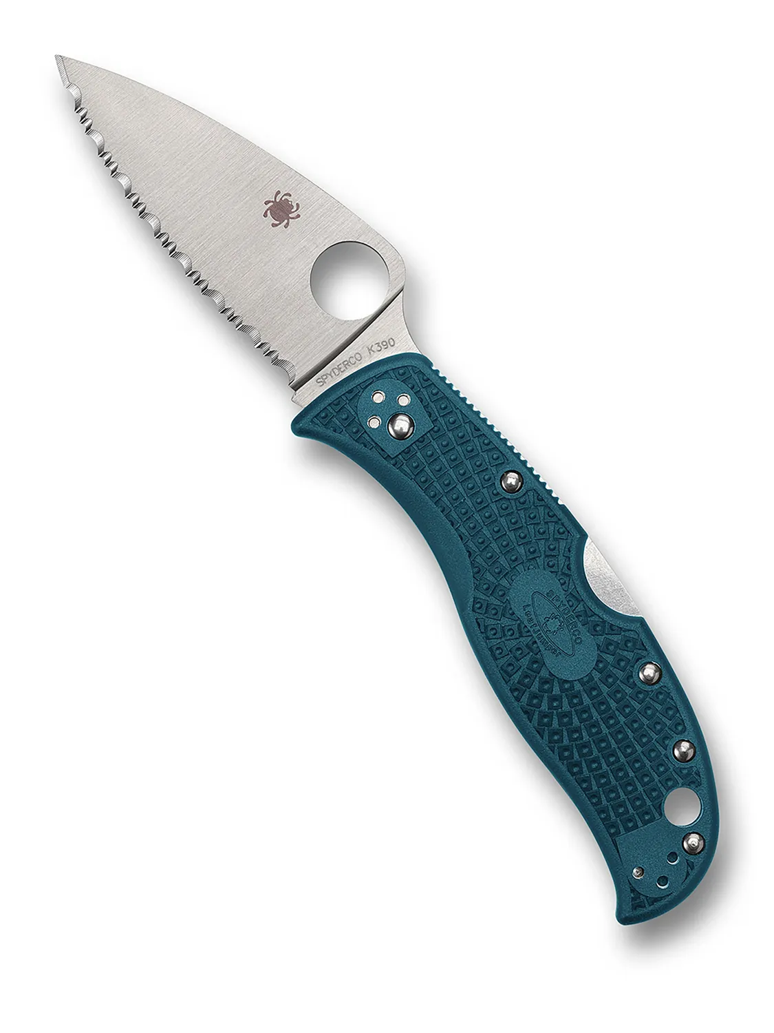 Spyderco LeafJumper K390 Klappmesser blau PlainEdge