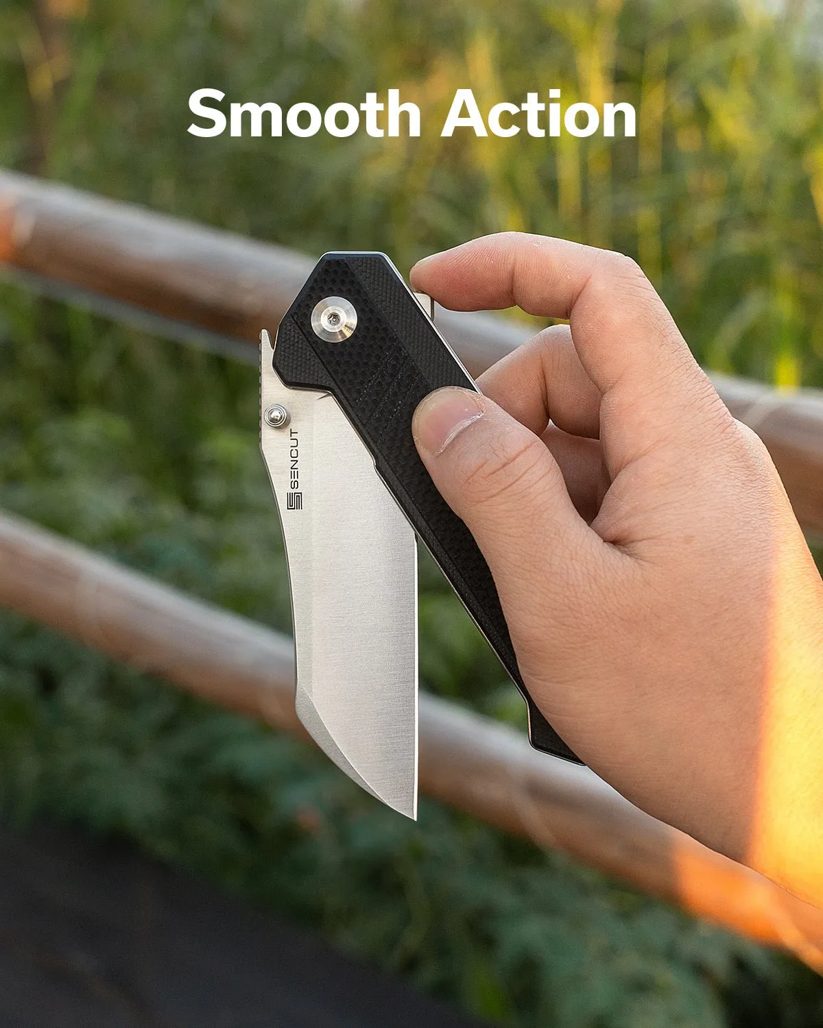 SENCUT Draxor S24035-1 Taschenmesser G10 Schwarz Sheepsfoot