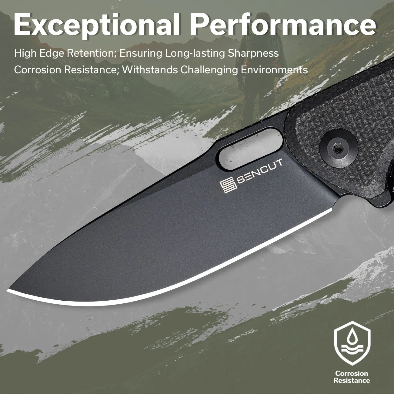 SENCUT Vesperon S20065-3 Taschenmesser Micarta 9Cr18MoV