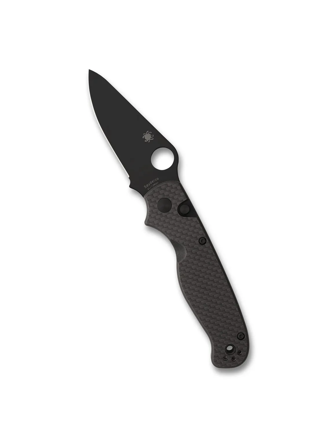 Spyderco ButtonUp Carbon Klappmesser 8Cr13MoV PlainEdge