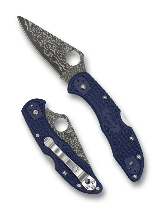 Spyderco Delica 4 Taschenmesser Damast Navy Blue