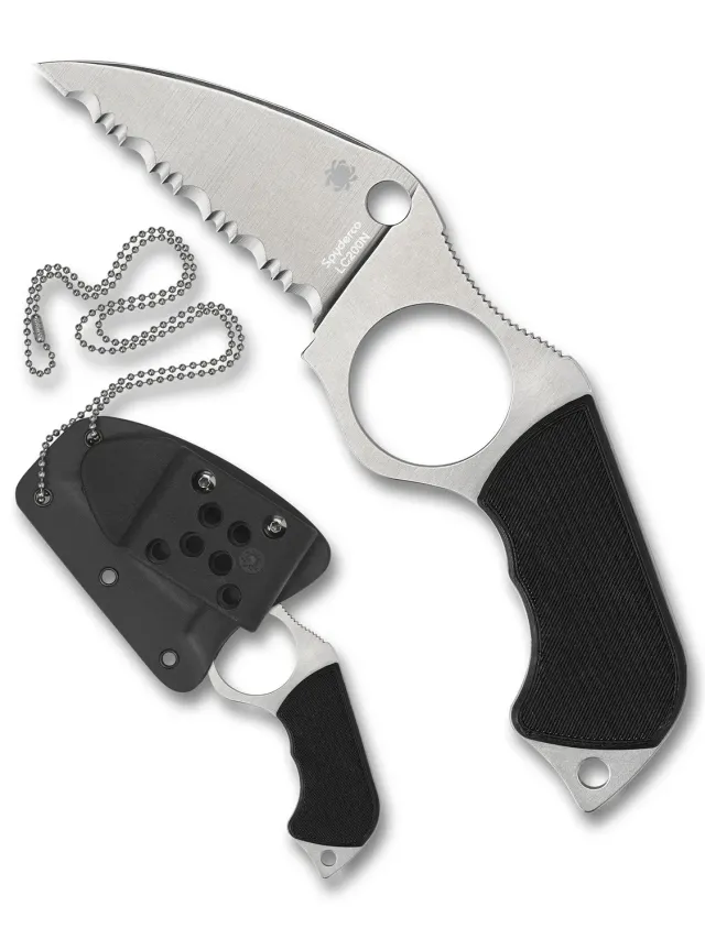Spyderco Swick 5 LC200N Fixed-Blade mit Scheide Fingerring