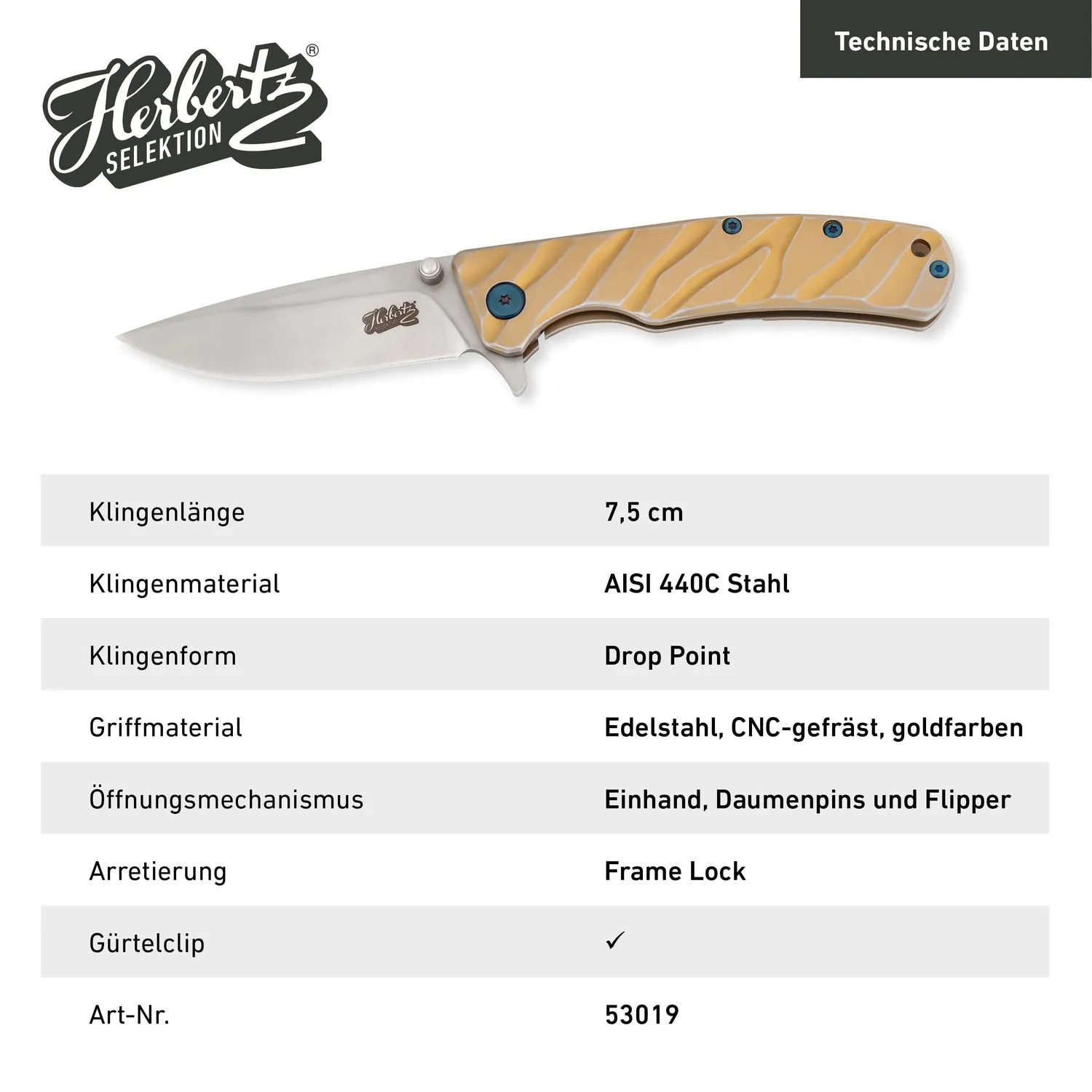 Herbertz Selektion Einhandmesser 8Cr13MoV G10 Axis Lock
