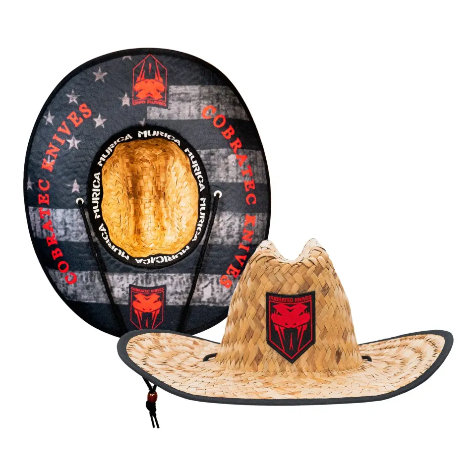 CobraTec Blackout Flag Strohhut Cowboyhut Unisex