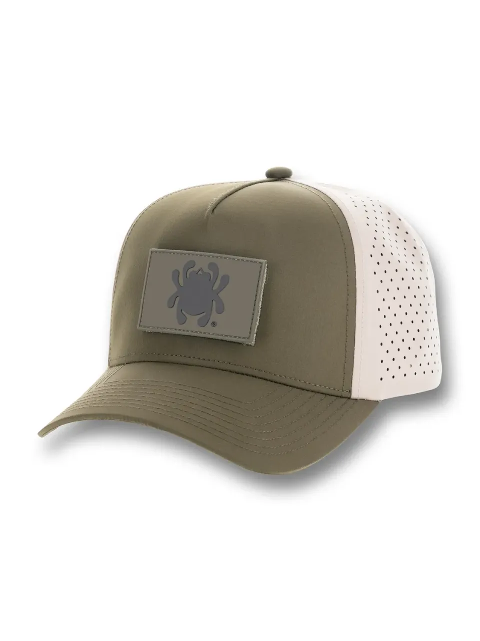 Spyderco Structured Hat Basecap Grün/Khaki mit Patch