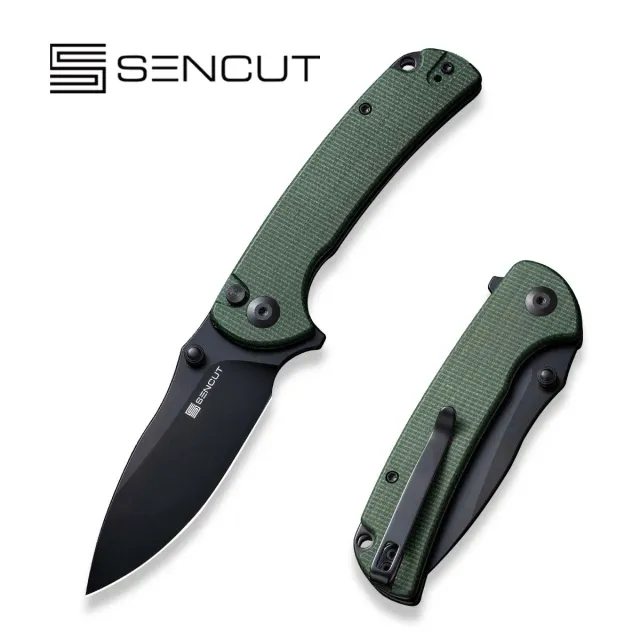 SENCUT Pulsewave S23032-3 Klappmesser Grün Micarta