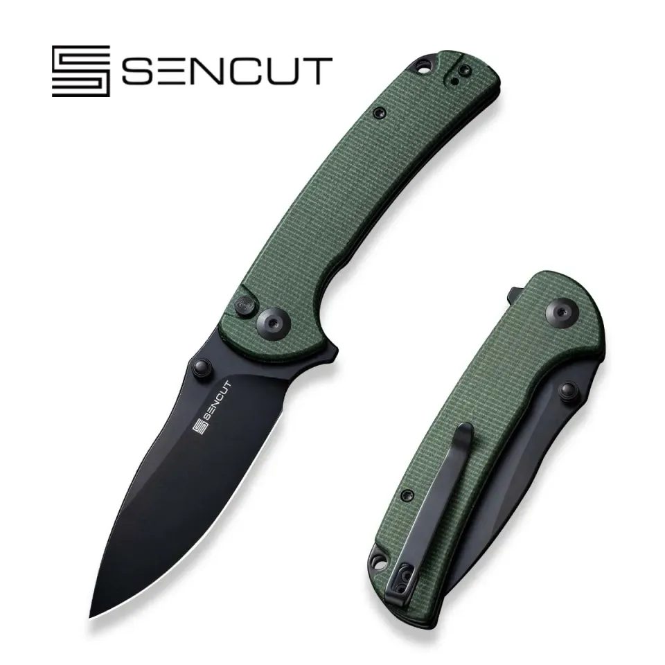 SENCUT Pulsewave S23032-3 Klappmesser Grün Micarta