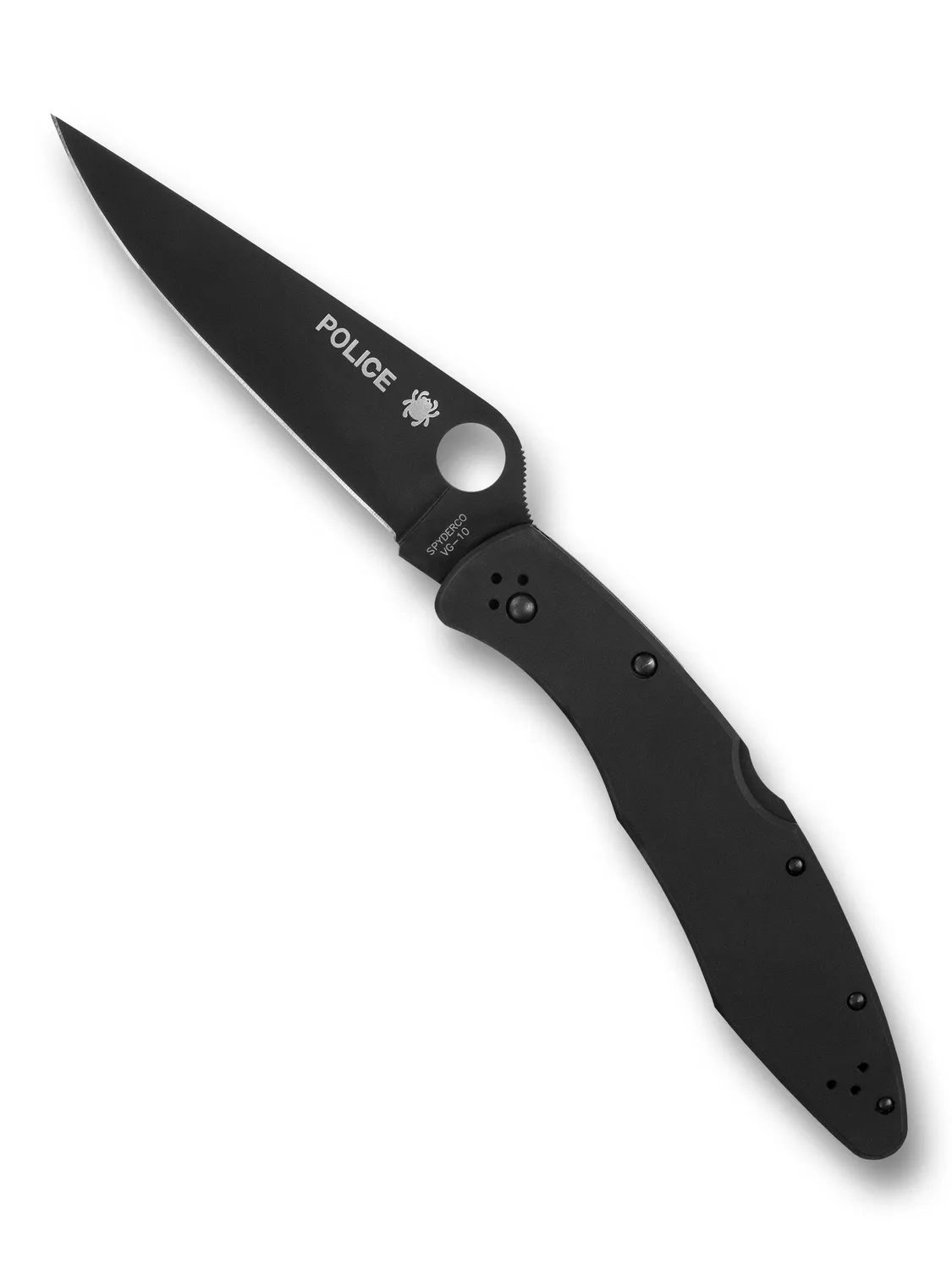 Spyderco Police Model Taschenmesser VG-10 Schwarz Edelstahl