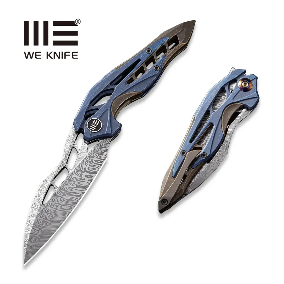 WeKnife Arrakis 906DS-1 Taschenmesser Damasteel Blau-Braun