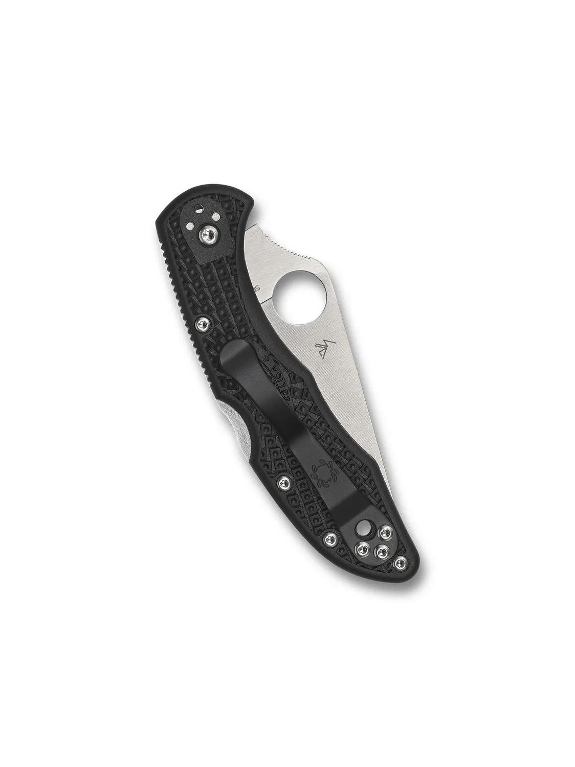 Spyderco Delica 4 Thin Red Line Klappmesser schwarz serrated