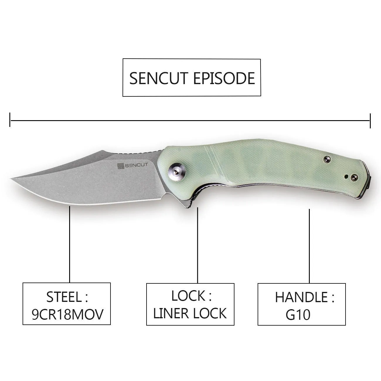 SENCUT Episode SA04C Taschenmesser Natural 9Cr18MoV