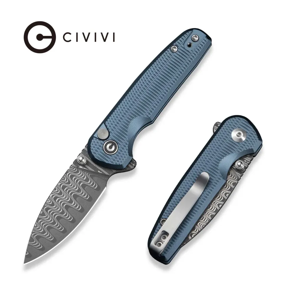 Civivi Mini Shakan C20052F-DS1 Klappmesser Blau Damast