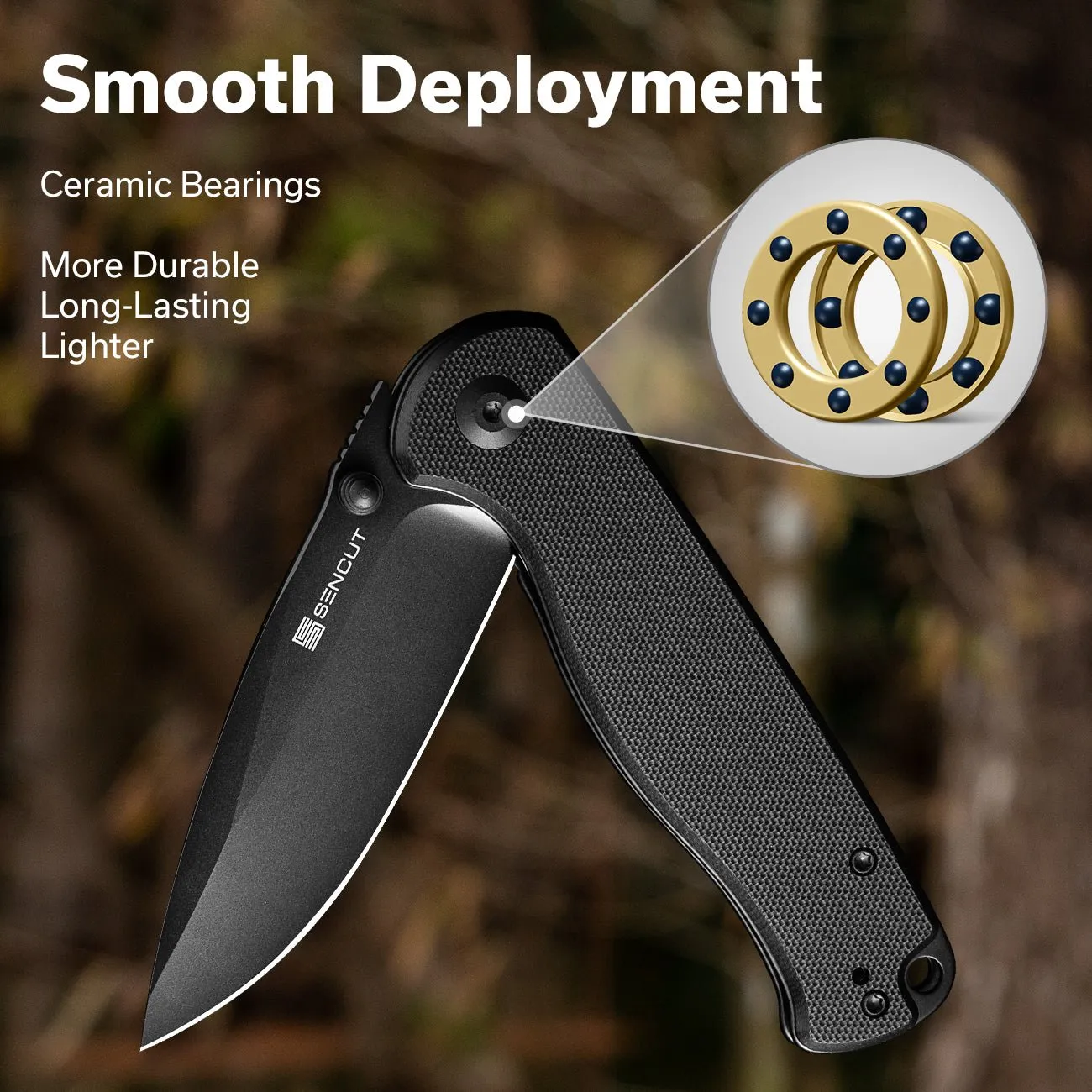 SENCUT Errant S23054B-1 Taschenmesser Schwarz 9Cr18MoV