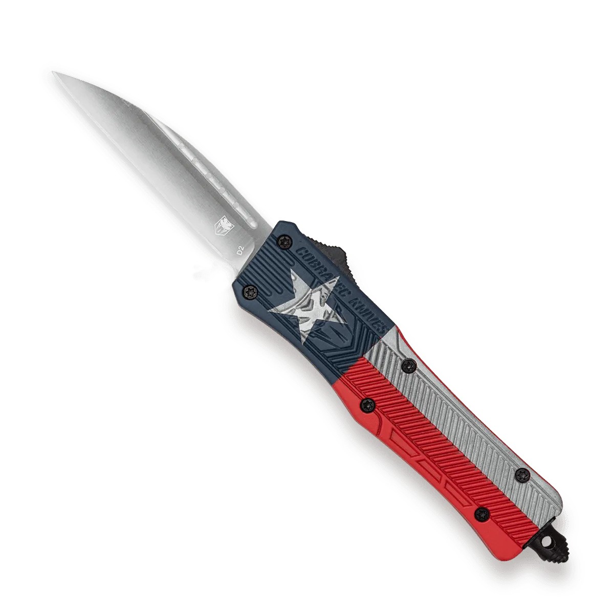 CobraTec CTK-1 Large OTF-Messer Texas Flag D2
