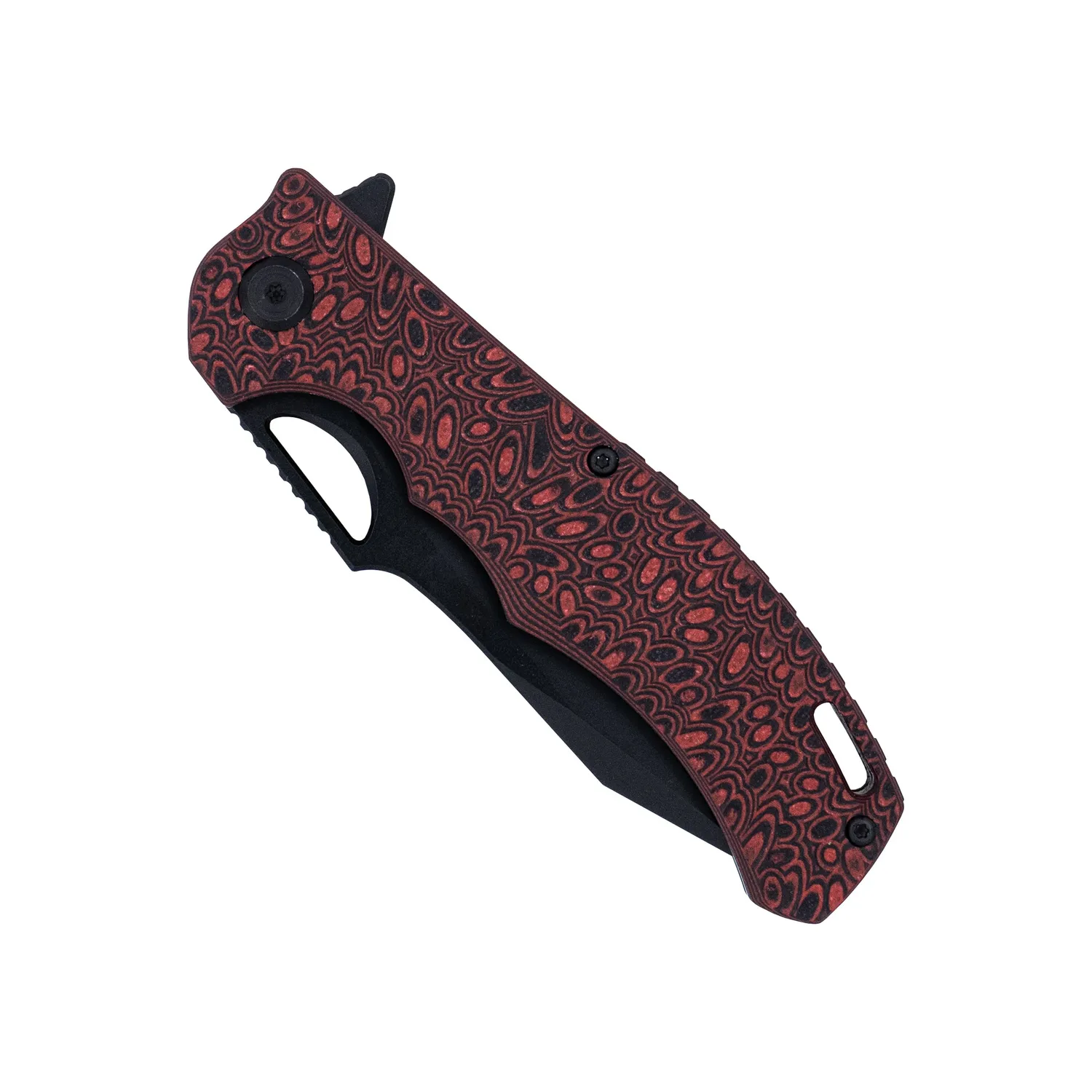 CobraTec Nighthawk Klappmesser Schwarz-Rot D2