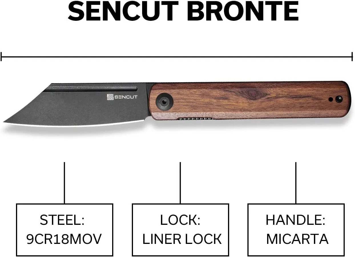SENCUT Bronte SA08E Taschenmesser Holz Front-Flipper