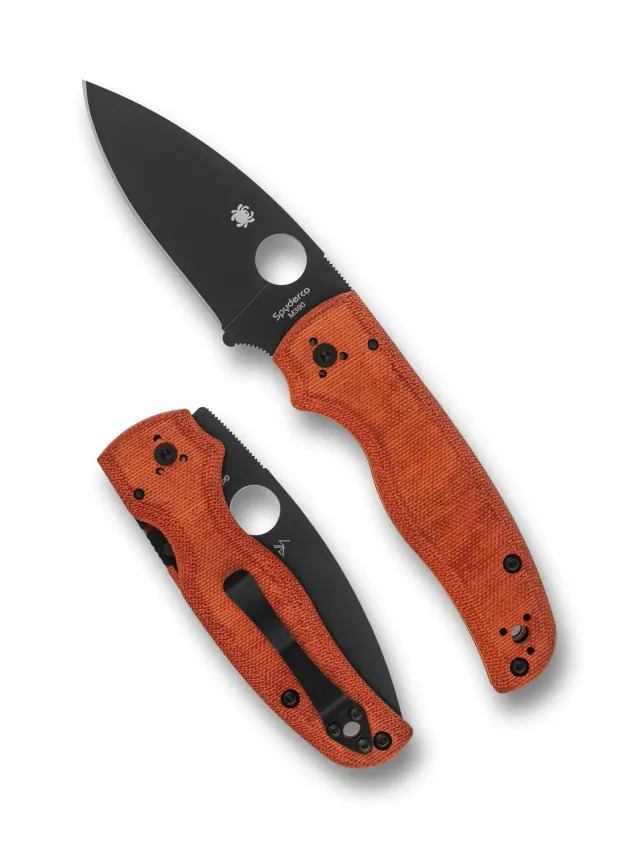 Spyderco Shaman Klappmesser M390 Micarta orange glatt