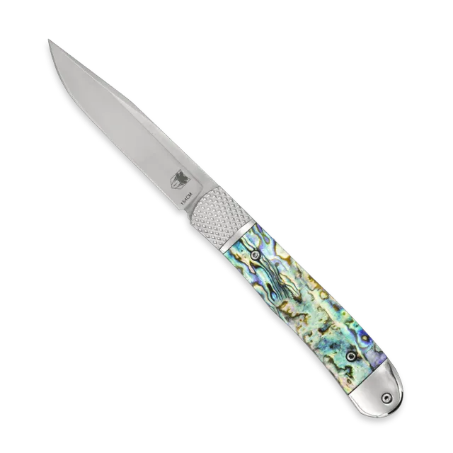 CobraTec Trapper Hidden Release Klappmesser 154CM Abalone
