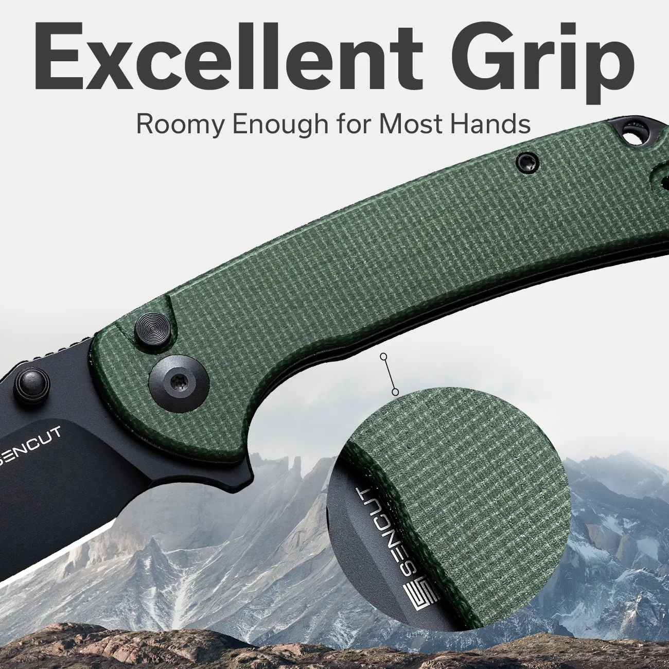 SENCUT Pulsewave S23032-3 Klappmesser Grün Micarta