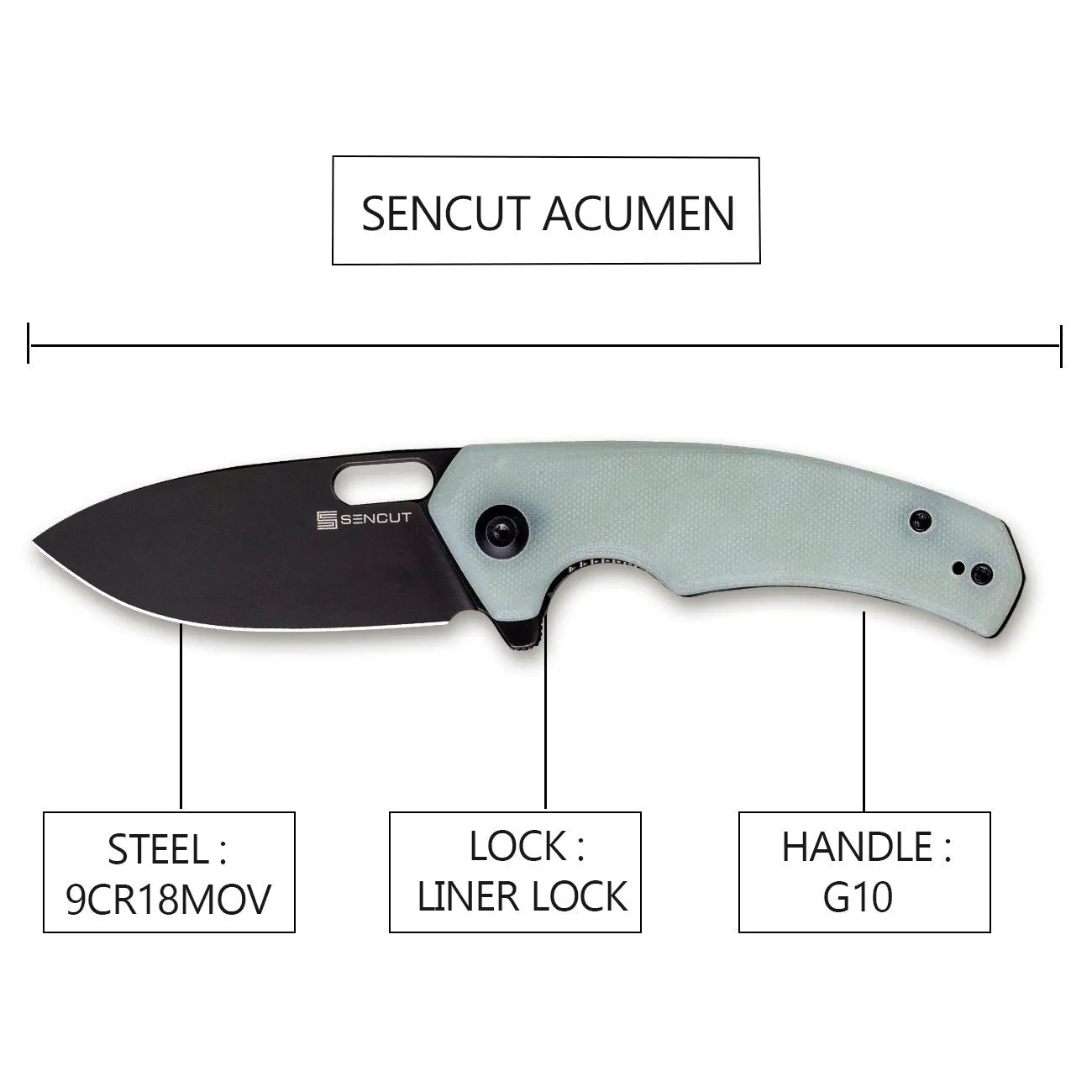 SENCUT Acumen SA06C Taschenmesser Natural Blackwash