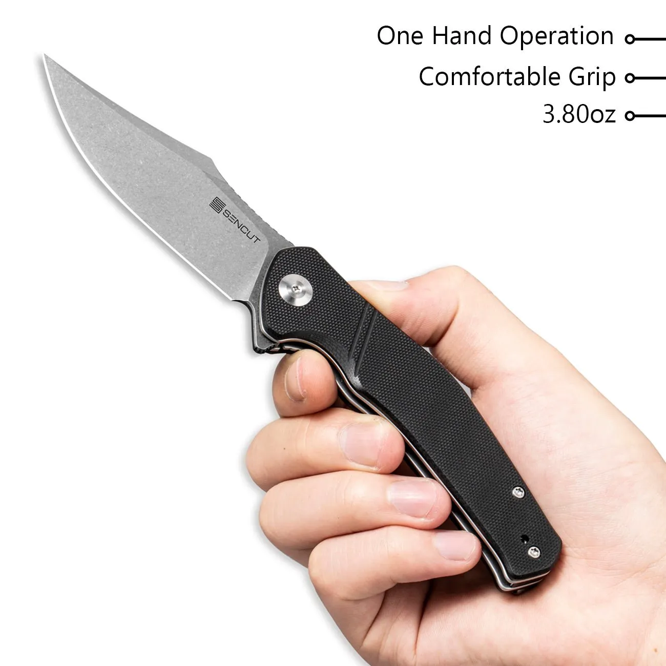 SENCUT Episode SA04B Taschenmesser Schwarz Stonewashed
