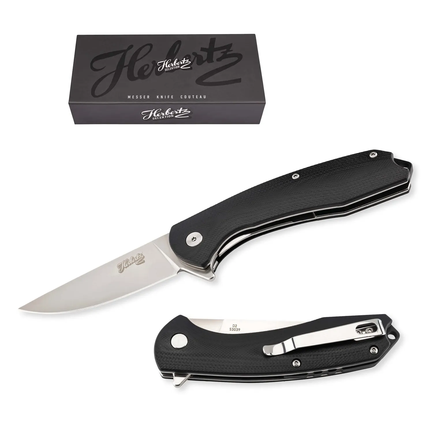 Herbertz Selektion Einhandmesser D2 G10 Flipper 8,2 cm