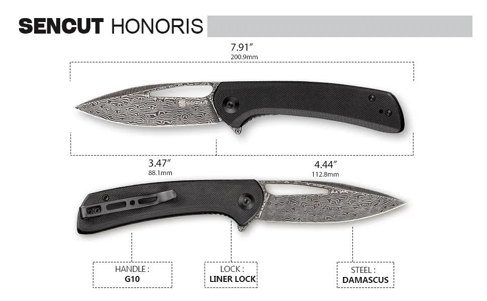 SENCUT Honoris SA07C Taschenmesser Damast G10
