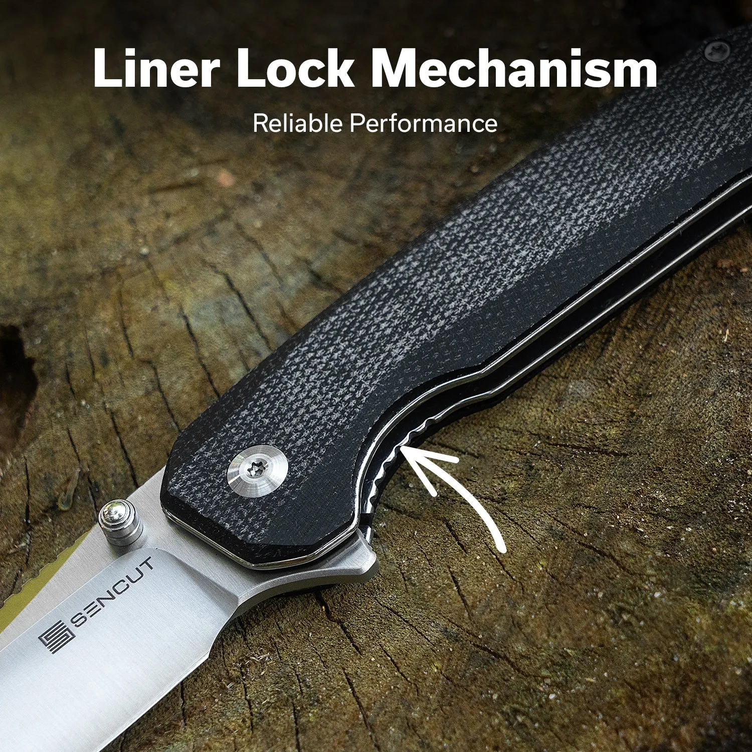 SENCUT Vornix S25038-2 Taschenmesser Schwarz Micarta