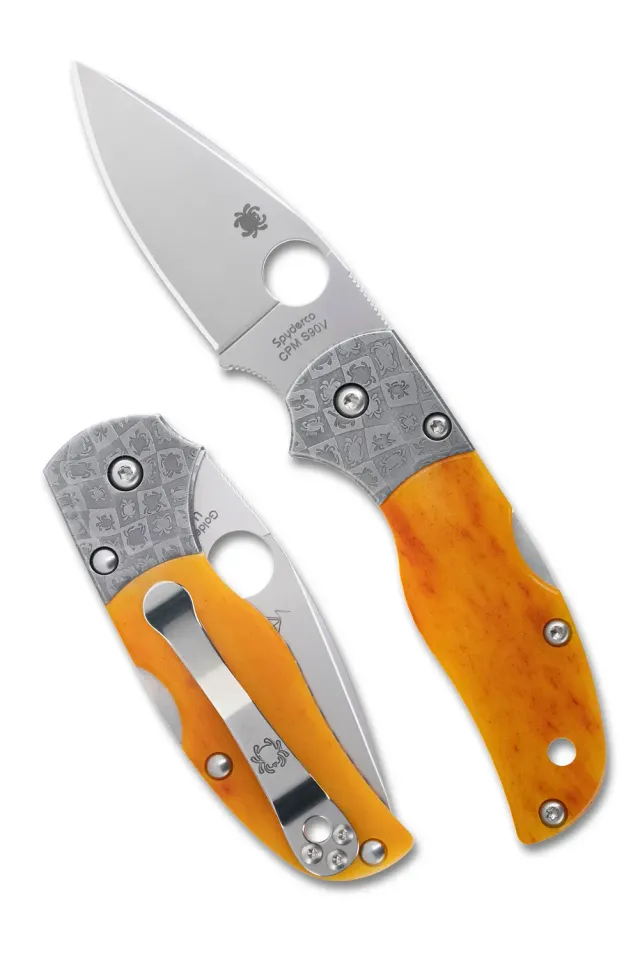 Spyderco Native 5 Klappmesser Amber Bone CPM-S90V