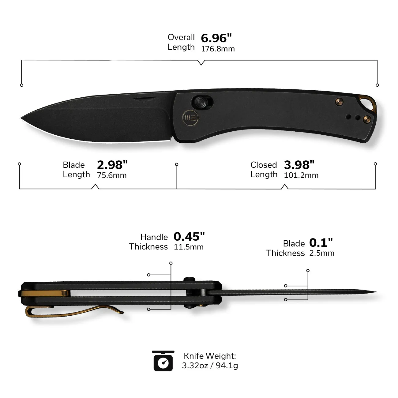 WeKnife Nightblade WE22046-1 Taschenmesser Titan 20CV