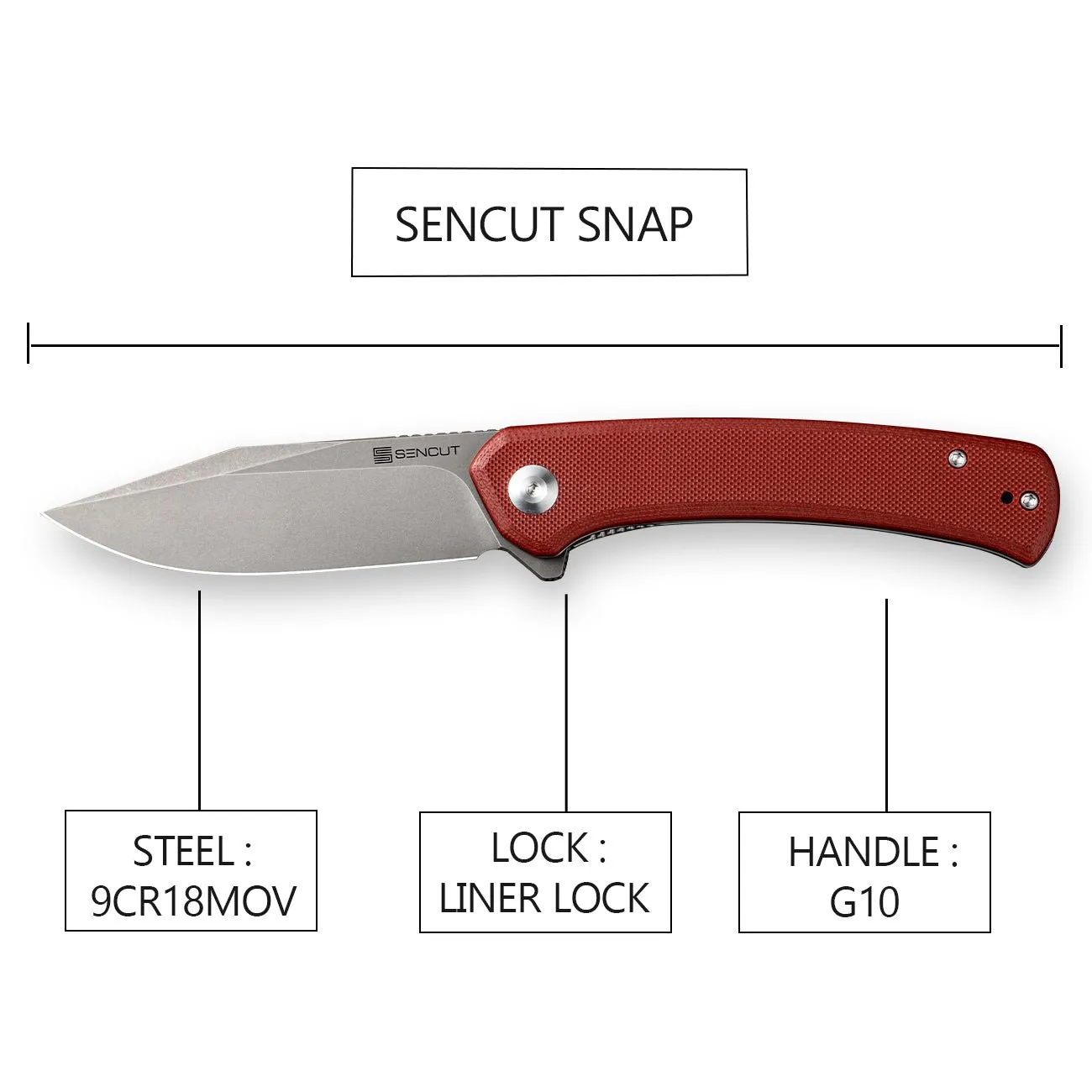 SENCUT Snap SA05A Klappmesser 9Cr18MoV burgundy