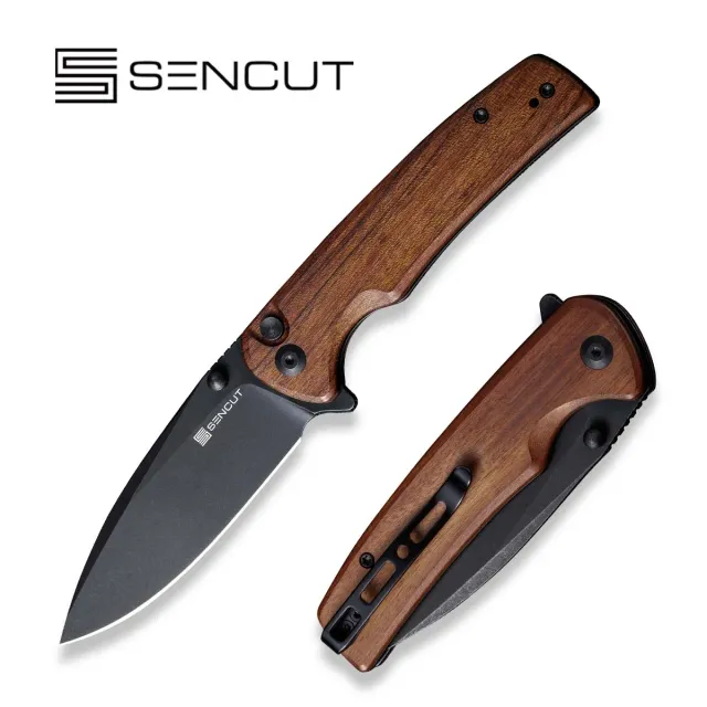 SENCUT Sachse S21007-6 Klappmesser Holz Button-Lock