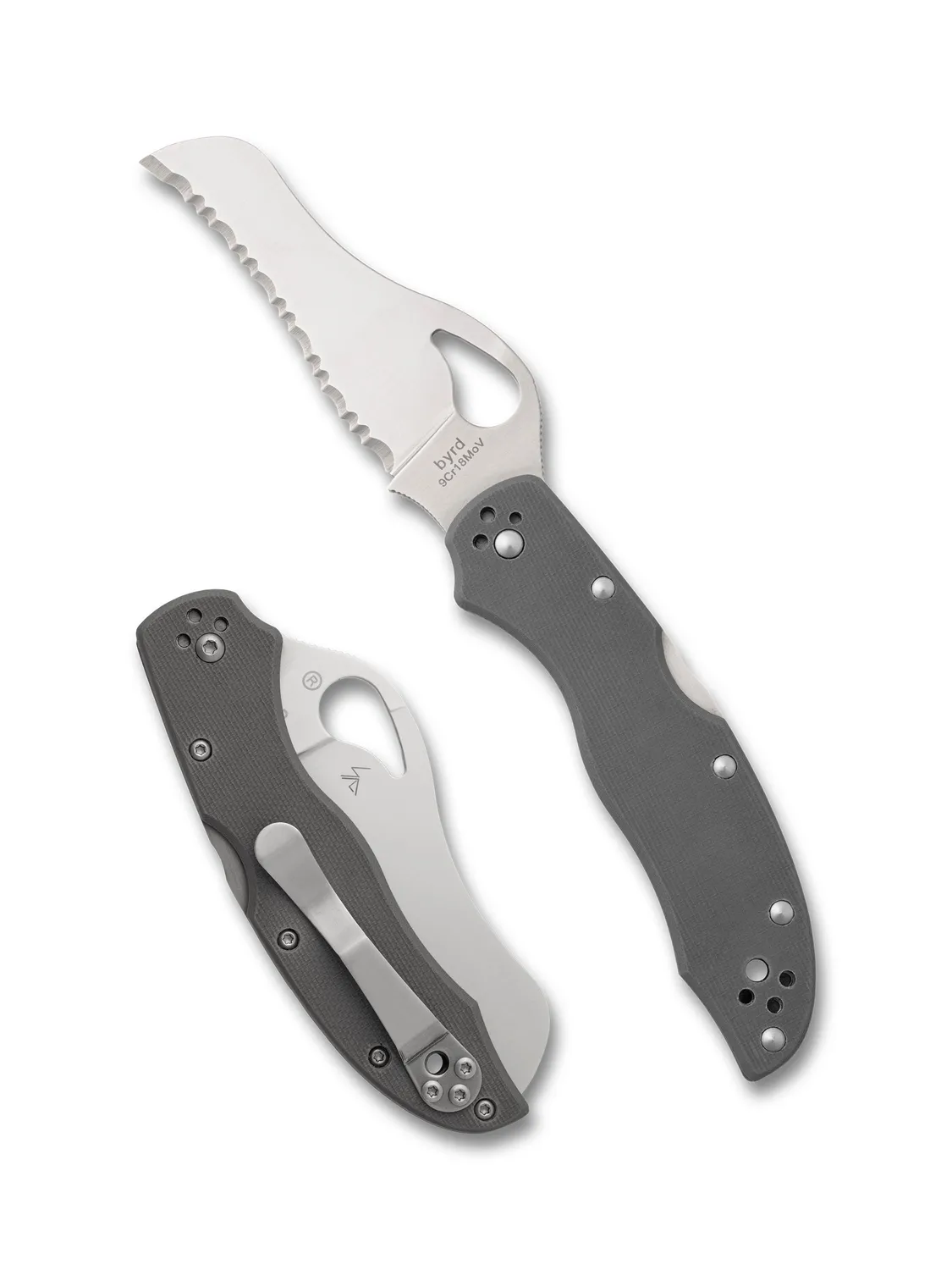 Byrd Gooney Klappmesser PlainEdge G-10 Grau