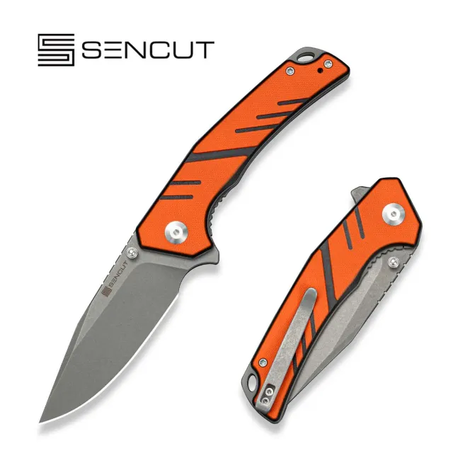 SENCUT Quirk S25099-1 Taschenmesser Orange-Schwarz D2