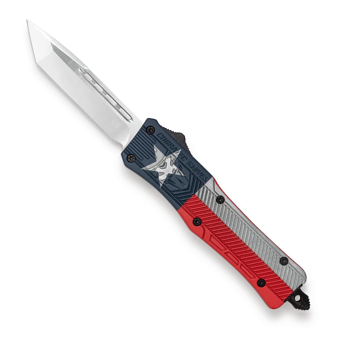 CobraTec Small CTK-1 Texas Flag OTF-Messer D2 Cerakote